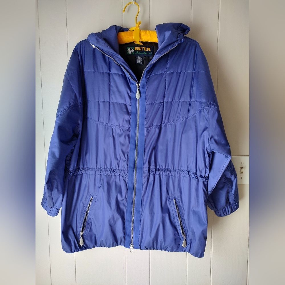 Eddie Bauer TEK Women's Blue Hooded Jacket Petite Large